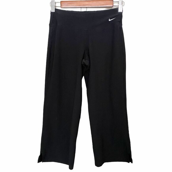 Nike Black Cropped Active Workout Leggings XS - Picture 1 of 7